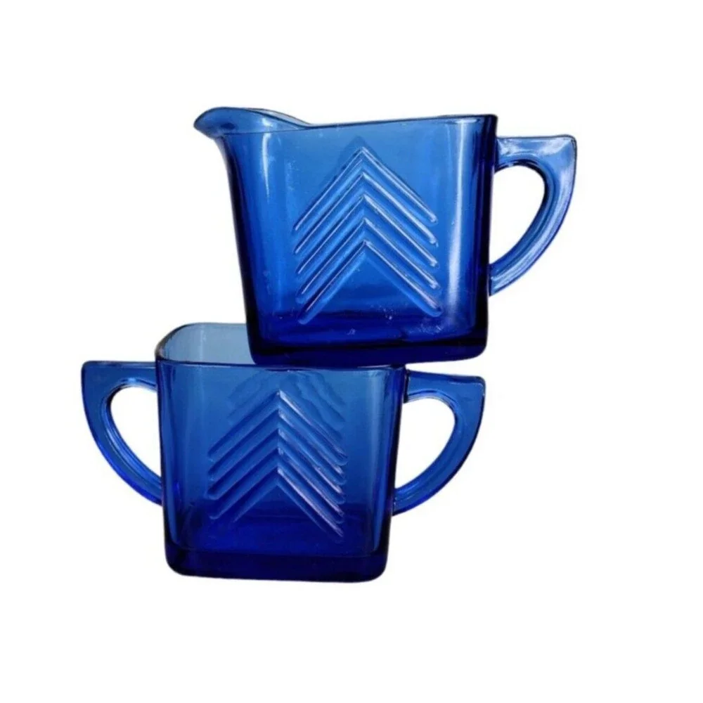 Vintage 30s Hazel Atlas Cobalt 